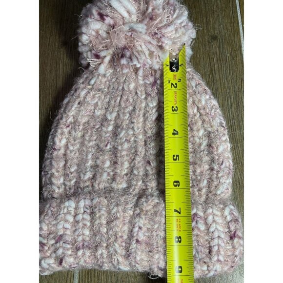 a.n.a Womens Pink Marled Yarn Pom-Pom Beanie Hat One Size - Picture 4 of 6